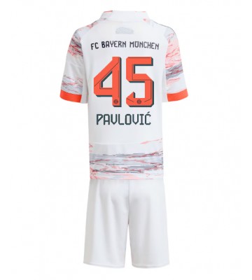 Bayern Munich Aleksandar Pavlovic #45 Seconda Maglia Bambino 2025-26 Manica Corta (+ Pantaloni corti)